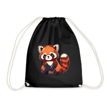 Roter Panda - Turnbeutel - Schwarz - Vorne