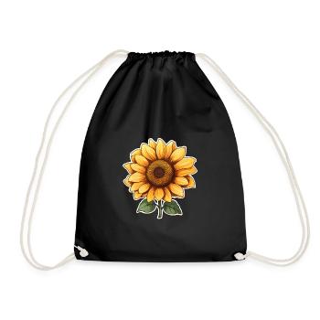 Sonnenblume - Turnbeutel - Schwarz - Vorne
