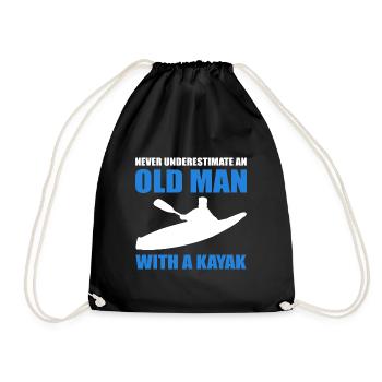 Kayaking Kayaking Father Grandpa Dad Grandfather - Drawstring Bag - black - Front