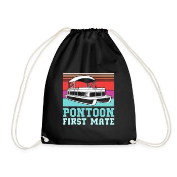 Pontonboot Boot Boote - Turnbeutel - Schwarz - Vorne