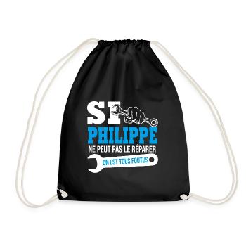 Si Philippe ne peut pas le réparer on est foutus - Sac de sport léger - noir - Devant