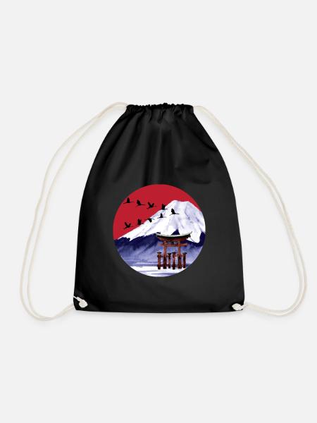 Japan japanische Kunst Fuji Streetwear - Turnbeutel - Schwarz