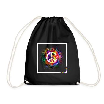 Harmony Peace Symbol Hippie Peace Freedom Love - Drawstring Bag - black - Front