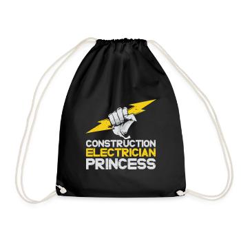 Electrician Electrical Engineer Electronics Technician - Drawstring Bag - black - Front
