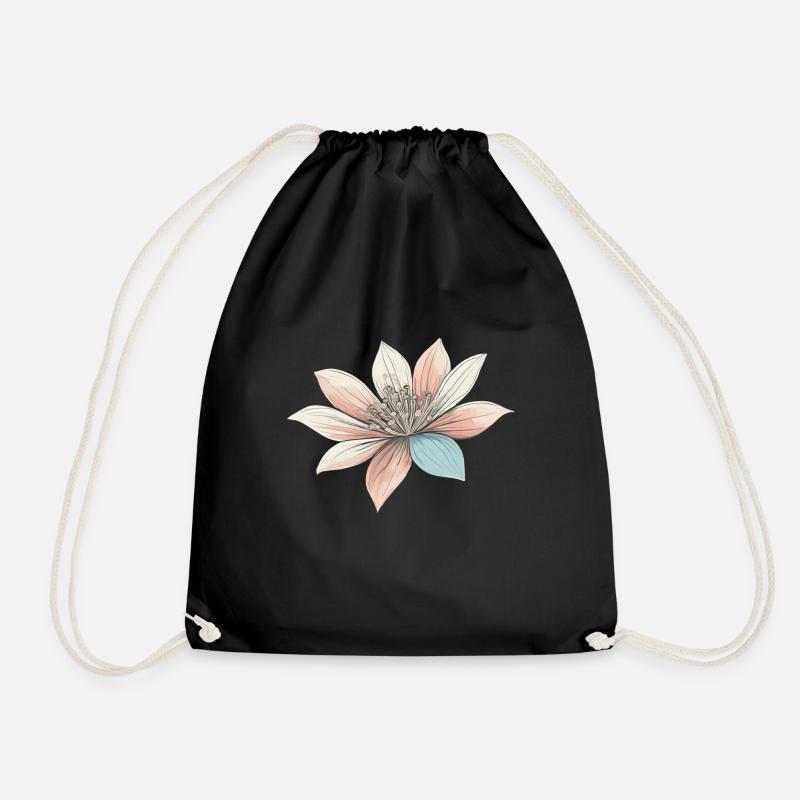 Ästhetische Blume Pastellfarben - Turnbeutel - Schwarz