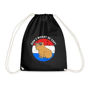 Capybara - Turnbeutel - Schwarz - Vorne
