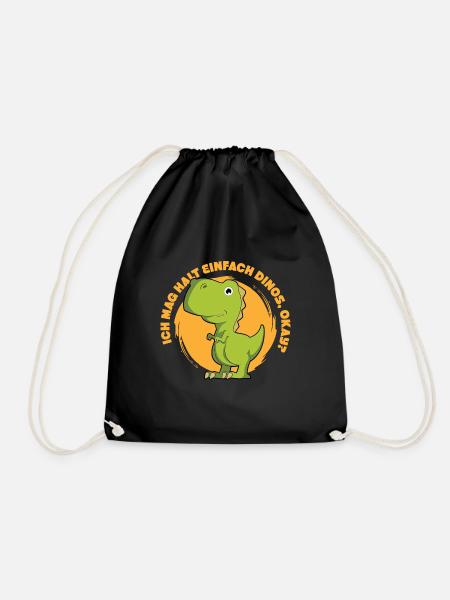 Ich mag halt einfach Dinos, okay - Turnbeutel - Schwarz