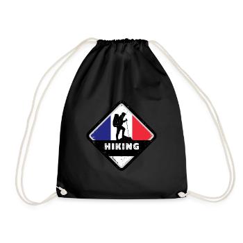 Drapeau de la France Look en détresse Drapeau français - Sac de sport léger - noir - Devant