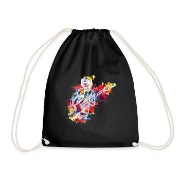 Guitar lover watercolor design for guitarists - Drawstring Bag - black - Front