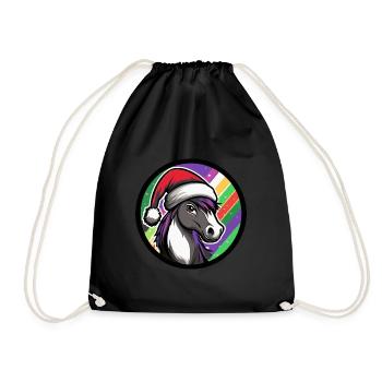 Horse Christmas X-Mas - Drawstring Bag - black - Front