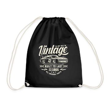 Jahrgang 1965 Geburtstag Muscle-Car Auto Geschenk - Turnbeutel - Schwarz - Vorne