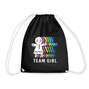 Team Girl Christmas - Drawstring Bag - black - Front