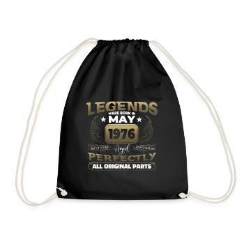 Birthday Legend Vintage 1976 May Vintage Fun - Drawstring Bag - black - Front