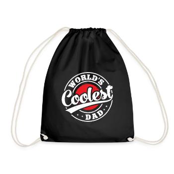 World's Coolest Dad Promoted to Father - Drawstring Bag - black - Front