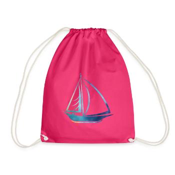Sailing ship - Drawstring Bag - fuchsia - Front