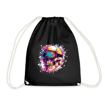 Ski Skull Ski Goggles - Drawstring Bag - black - Front