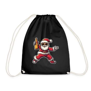 Party Santa Claus - Drawstring Bag - black - Front