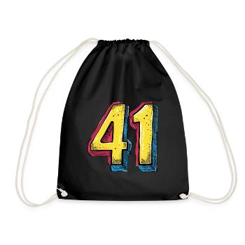 41 Number Colorful - Drawstring Bag - black - Front
