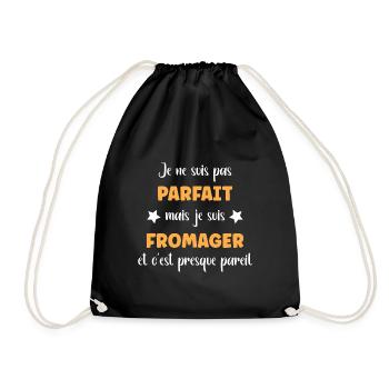 Je ne suis pas parfait mais fromager - Sac de sport léger - noir - Devant
