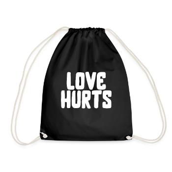 love hurts love font funny saying - Drawstring Bag - black - Front
