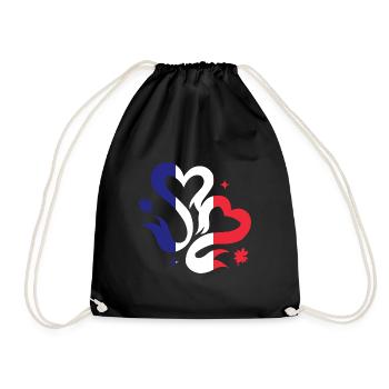 Drapeau de la France Look en détresse Drapeau français - Sac de sport léger - noir - Devant