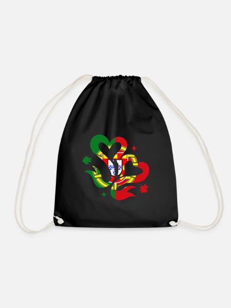 Portugal Flagge Used Look Portugiesische Fahne - Turnbeutel - Schwarz