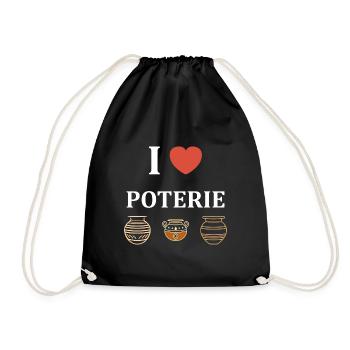 Humour pots de Poterie - Sac de sport léger - noir - Devant