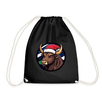 Noël Taureau Noël - Sac de sport léger - noir - Devant