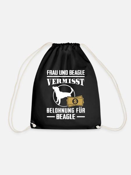 Beagle Shirt-Belohung - Turnbeutel - Schwarz
