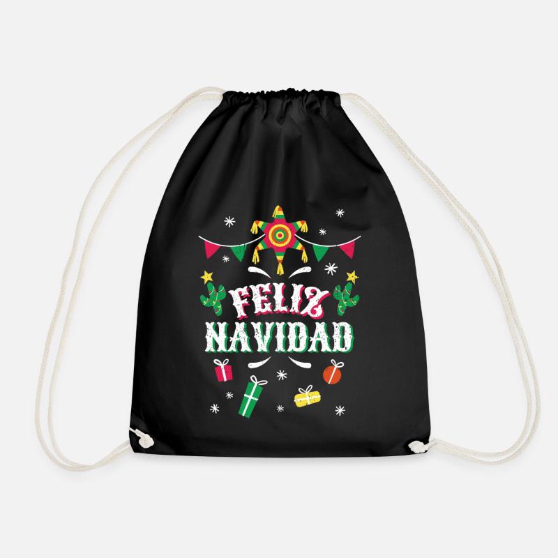 Feliz Navidad Weihnachten Christmas Geschenke - Turnbeutel - Schwarz