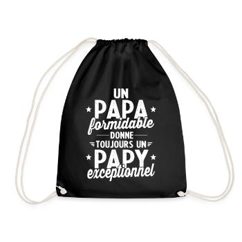 Un papa formidable - Papy exceptionnel cadeau - Sac de sport léger - noir - Devant