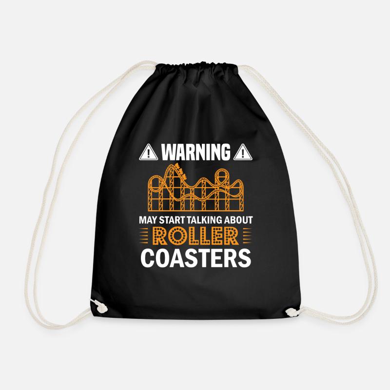 Amusement Park Kirmes Roller Coaster Roller Coaster - Drawstring Bag - black
