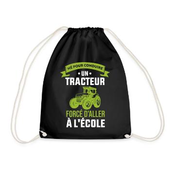 Né Pour Conduire Un Tracteur Cadeau Humour - Sac de sport léger - noir - Devant