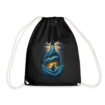 Bouteille de pêche à la ligne - Sac de sport léger - noir - Devant
