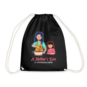 Mother's Day Love Design - Drawstring Bag - black - Front