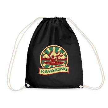 Kayak propaganda | Canoe Canoeing Water sports - Drawstring Bag - black - Front