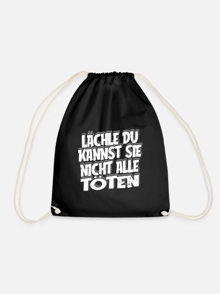 Sarkusmus Spruch Schwarzer Humor Lustiges Ironie - Turnbeutel - Schwarz