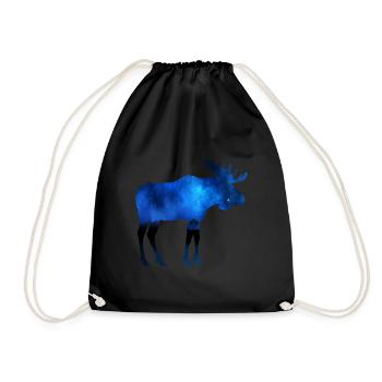 Moose at night - Drawstring Bag - black - Front