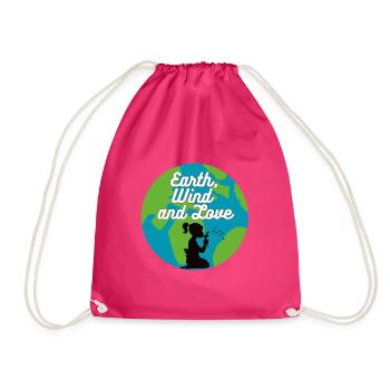 Earth, Wind & Love - Drawstring Bag - fuchsia - Front