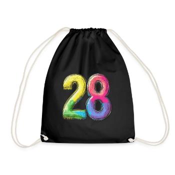 28 Nombre Coloré - Sac de sport léger - noir - Devant