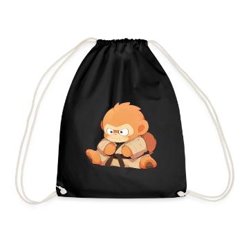 Judo Orangutan - Drawstring Bag - black - Front
