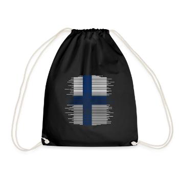 Drapeau de la Finlande Suomi Drapeau finlandais Look utilisé - Sac de sport léger - noir - Devant