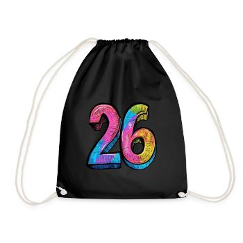 26 Nombre Coloré - Sac de sport léger - noir - Devant