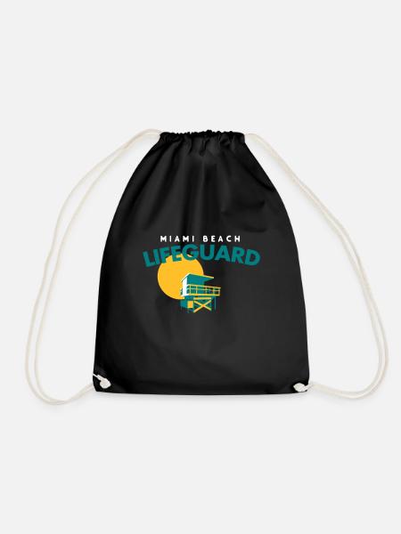 Miami Lifeguard - Drawstring Bag - black
