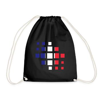 Frankreich Flagge Used Look Französische Fahne - Turnbeutel - Schwarz - Vorne