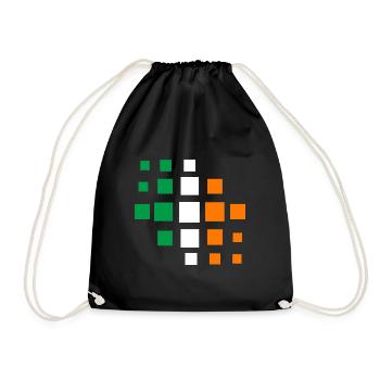 Ireland Flag Vintage Irish Flag Dublin - Drawstring Bag - black - Front