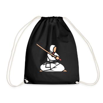 iaido - Drawstring Bag - black - Front