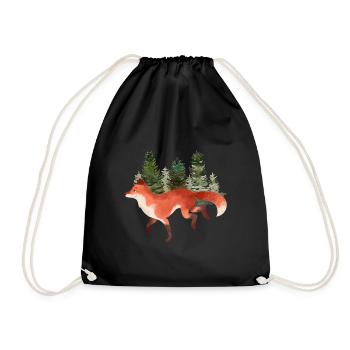 renard art orange forêt nature sauvage loup amateur - Sac de sport léger - noir - Devant