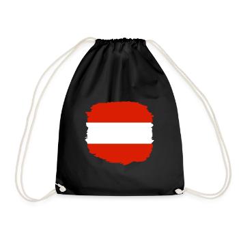 Austria Flag Austria Austrian Flag AT - Drawstring Bag - black - Front