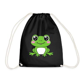 Kleiner Frosch - Turnbeutel - Schwarz - Vorne